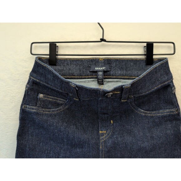 SPANXshape Everywear Jeans Raw Indigo Wide Leg Pull On Bootcut Jeans Womens XS - Picture 8 of 11